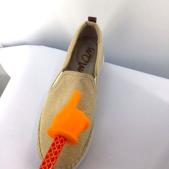 Sam Edelman Kassie Rubber Sole Slip Glitter Canvas Loafers - Picture 10 of 12